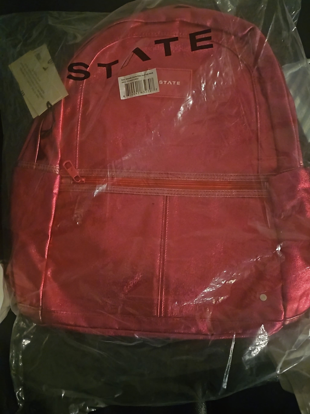 STATE Metallic Pink Backpack for GIRLS LARGE SIZE WITH 2 ZIPPERS